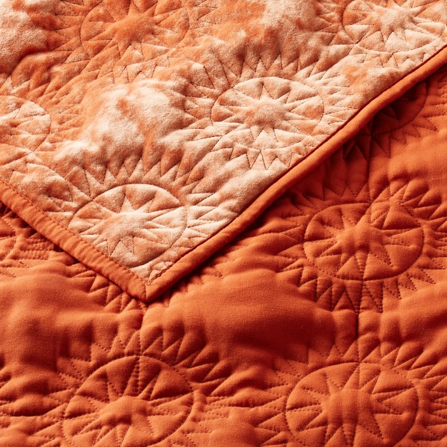 Sun Stitched Vintage Velvet Quilt Designed With Jungalow