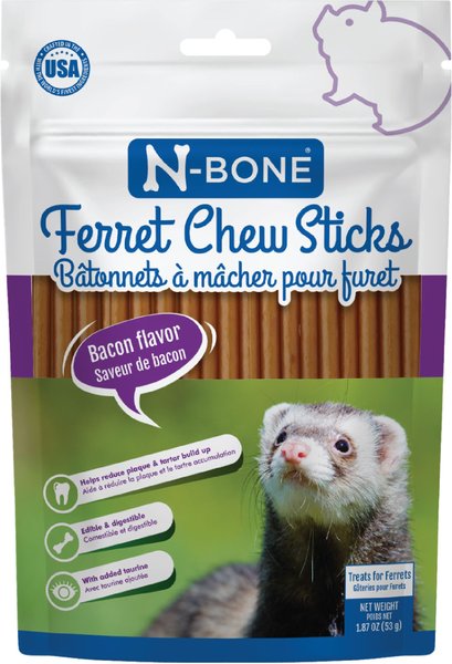 N-Bone Bacon Flavor Chew Sticks Ferret Treat， 1.87-oz bag