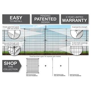 Vigoro Multi-Purpose No Dig Black Fence Panel 44.1 in. H x 36.8 in. W Steel 860411