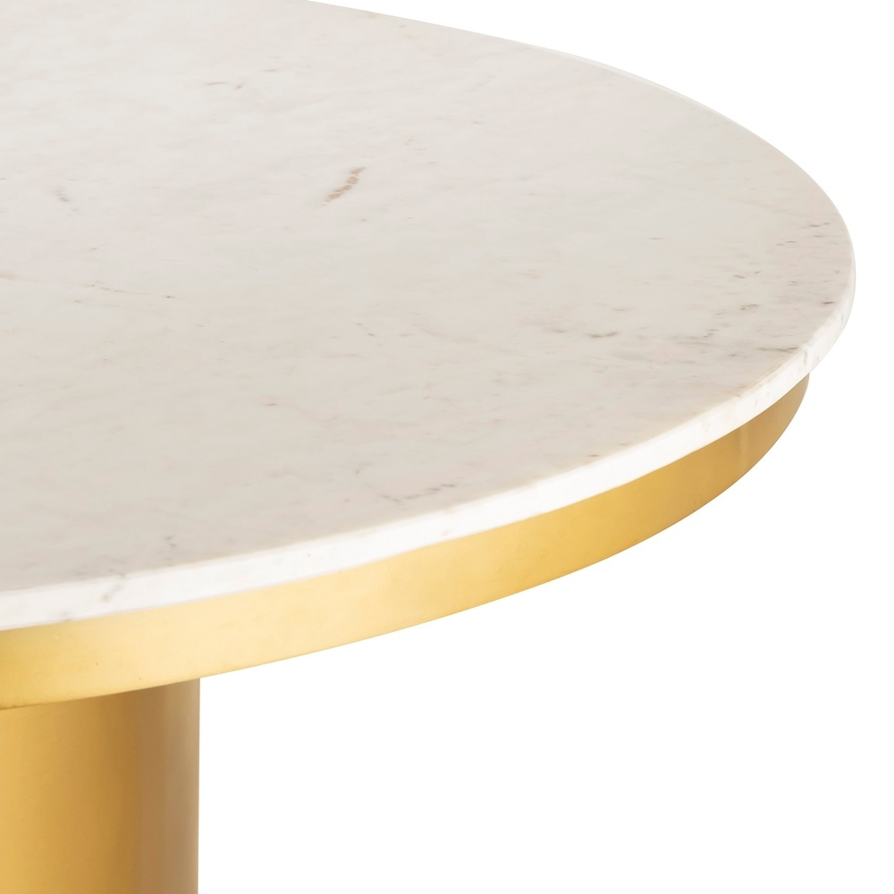 Silver Orchid Swain Marble Dining Table