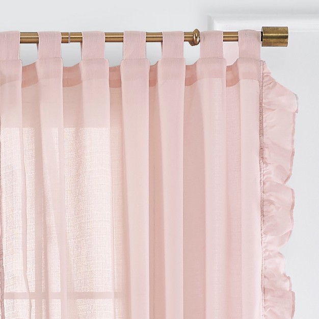 Bella Tab top Ruffle Cottagecore Single Sheer Window Curtain Panel Elrene Home Fashions