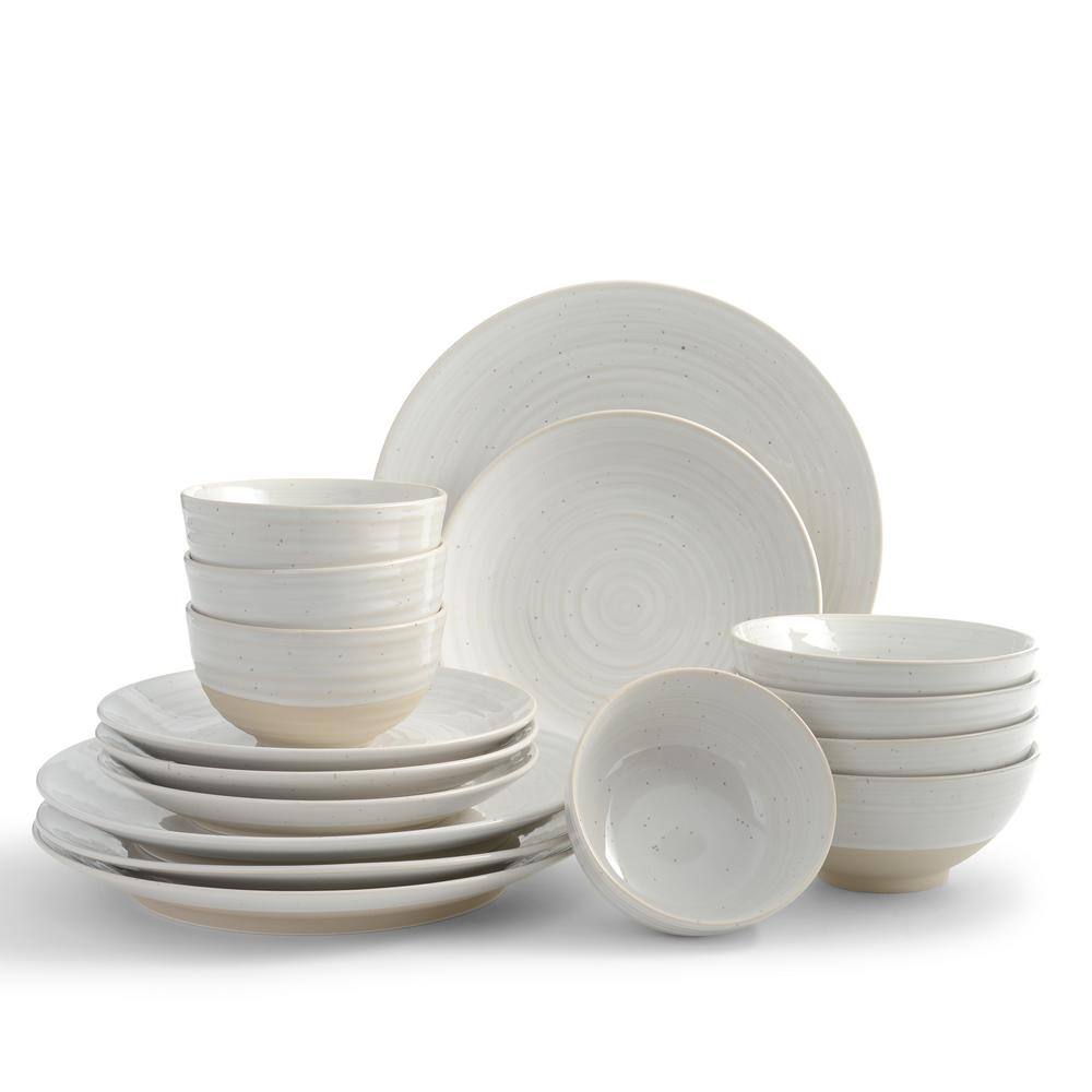 Sango Siterra 16-Piece Casual Rustic White Stoneware Dinnerware Set (Service for 4) 3714WH806ACM33