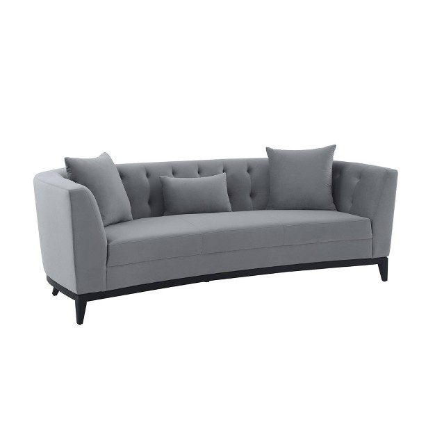 Melange Velvet Sofa Gray Armen Living