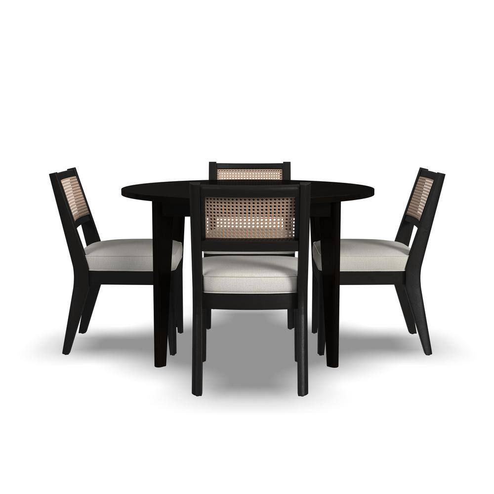 HOMESTYLES Brentwood Black Round Dining Set Seats 4 5581-325