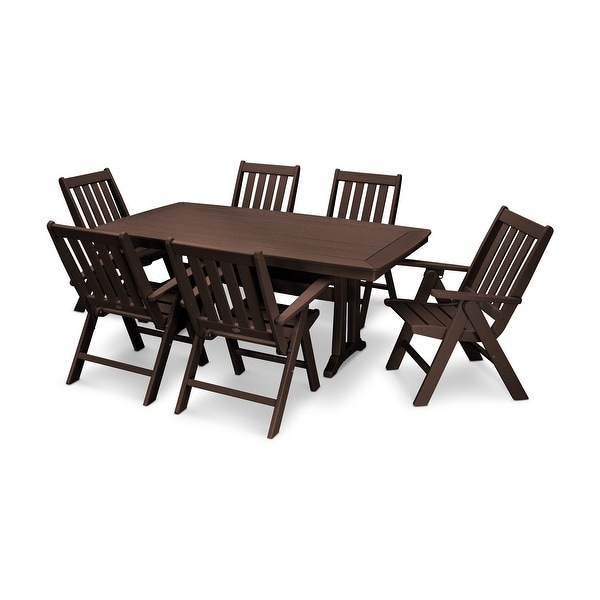 POLYWOOD Vineyard 7Piece Nautical Trestle Folding Dining Set