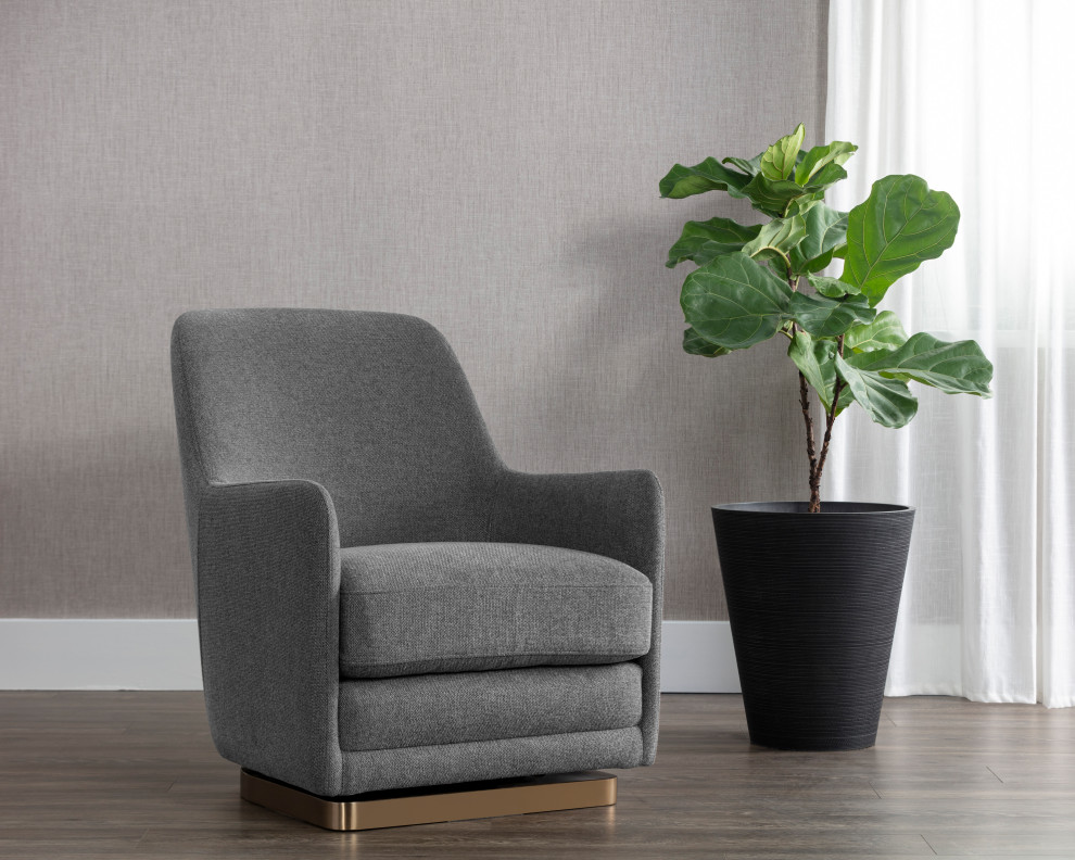 Marcela Swivel Lounge Chair Belfast Koala Grey   Contemporary   Armchairs And Accent Chairs   by Sunpan Modern Home  Houzz