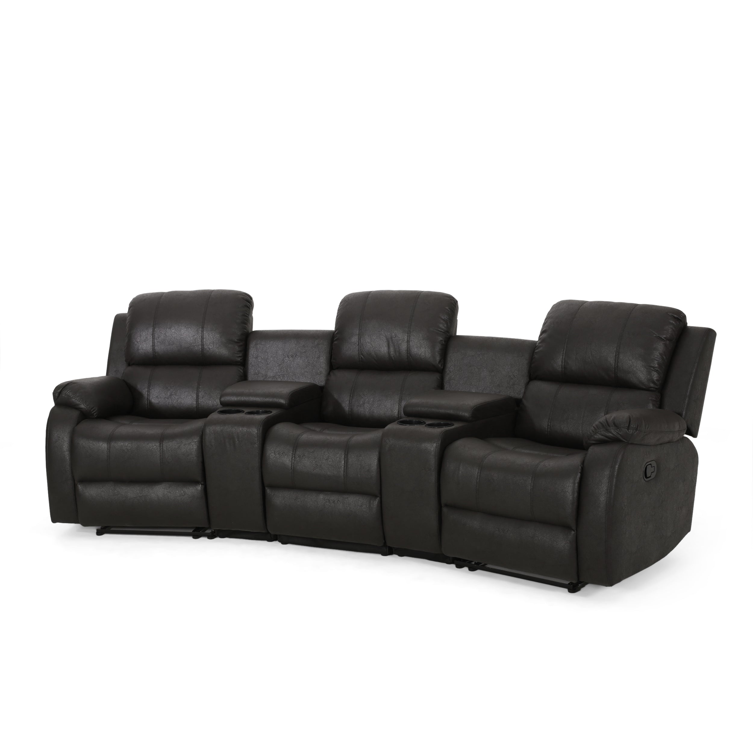 Lunsford Contemporary Upholstered Theater Seating Reclining Sofa