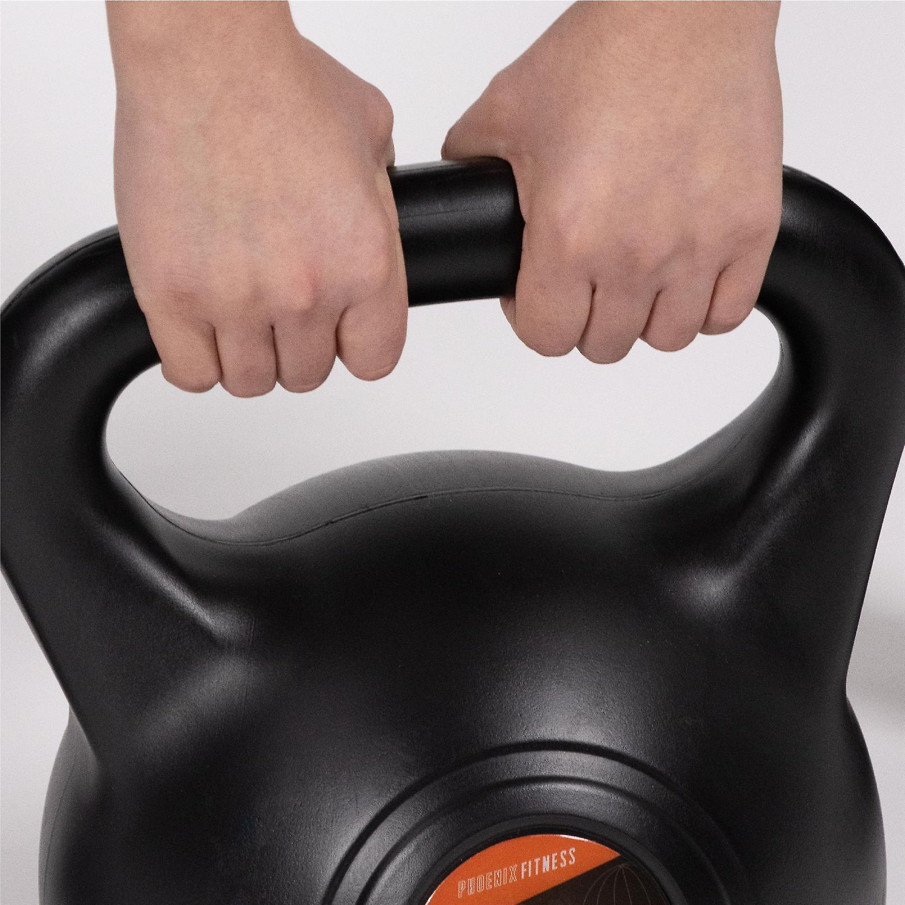 Phoenix Fitness Kettlebell - Vinyl Weight for Exercise， Core Workout， Strength， Fitness and Cardio for Home Gym -  Black: 20kg