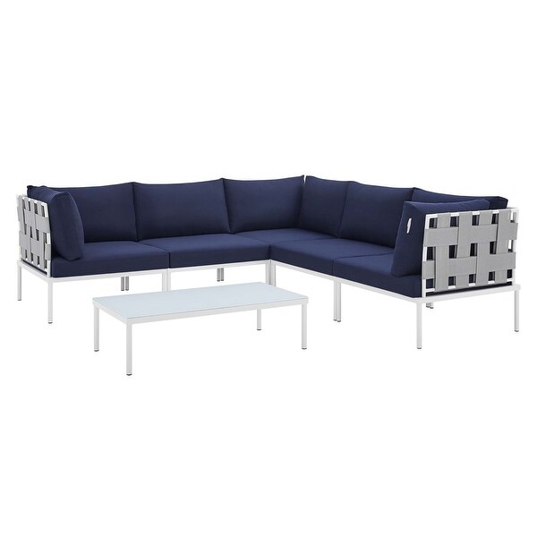 Harmony 6Piece Sunbrella® Outdoor Patio Aluminum Sectional Sofa Set