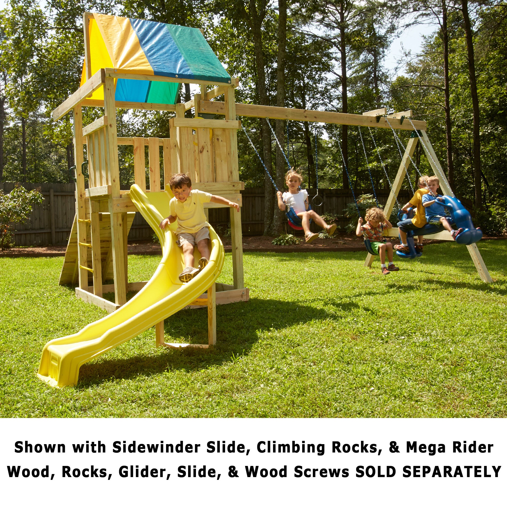 Swing-N-Slide Wrangler DIY Play Set Hardware Kit (Wood and Slide not included)