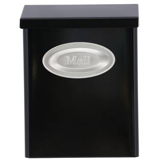 Architectural Mailboxes Designer Black with Satin Nickel Medium Steel Locking Wall Mount Mailbox DVK000AM