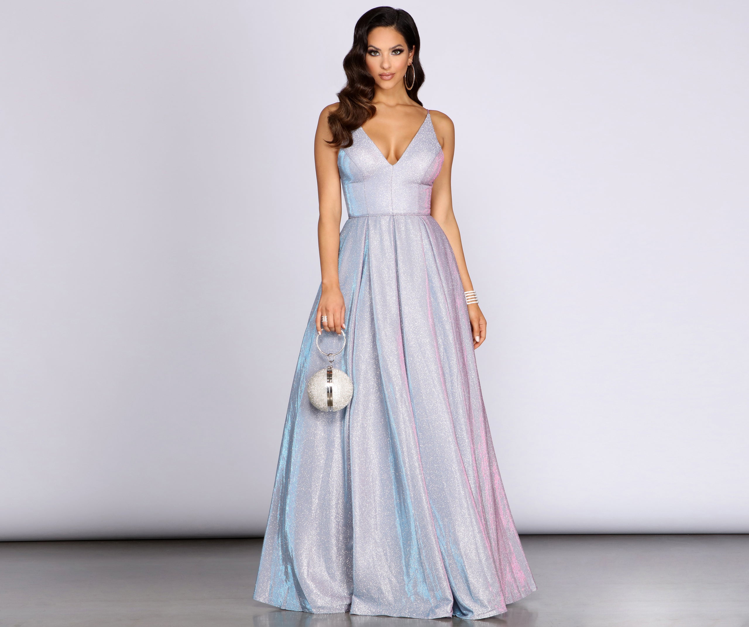 Jules Sleeveless Glitter Ball Gown