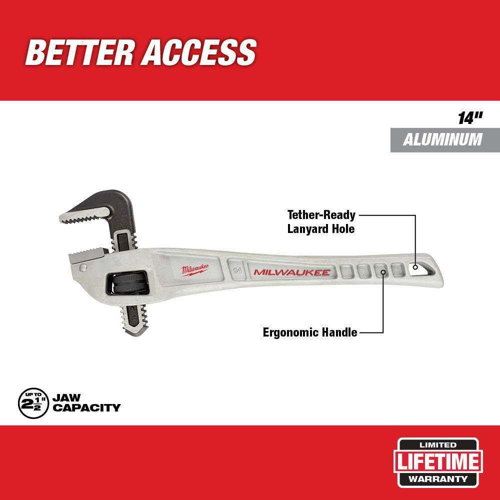 MW 18 in. Aluminum Offset Pipe Wrench with 1 in. Mini Copper Tubing Cutter (2-Piece) 48-22-7185-48-22-4251