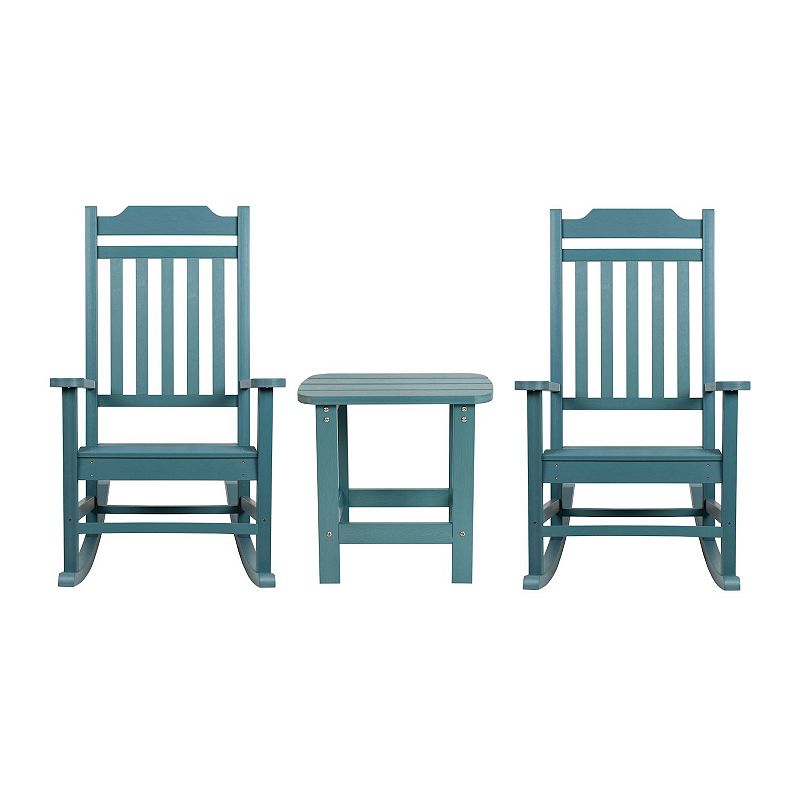 Flash Furniture Winston All-Weather Rocking Chair and End Table 3-piece Set