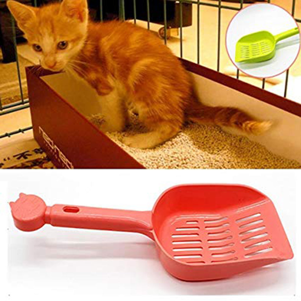 TureClos Candy Color Cat Sand Shovel Hollow Out Litter Scoop Plastic Scooper Pet Long Handle Cleaning Tool