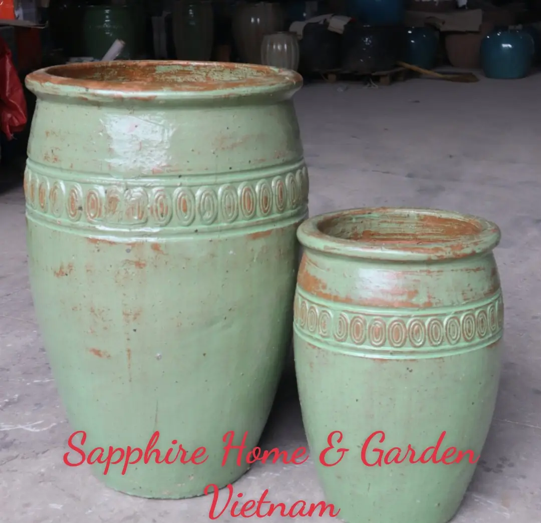 Big Ceramic Pots for Plants Garden outdoor decoration Large Rustic Atlantis Pots Mix with Glazed Pottery Pots