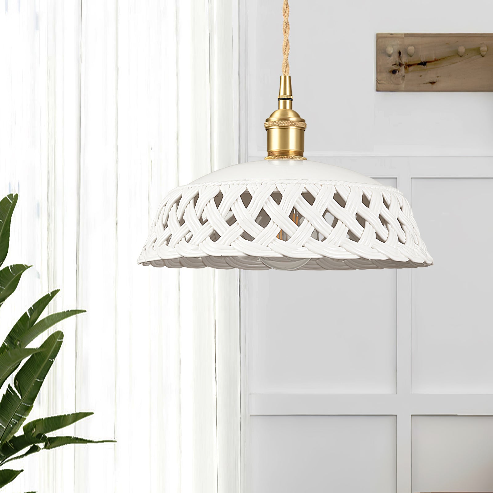 Openwork Ceramic Pendant Lamp