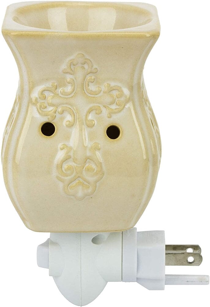 Plug-In Fragrance Wax Melt Warmer (Antique White Ceramic Accent)