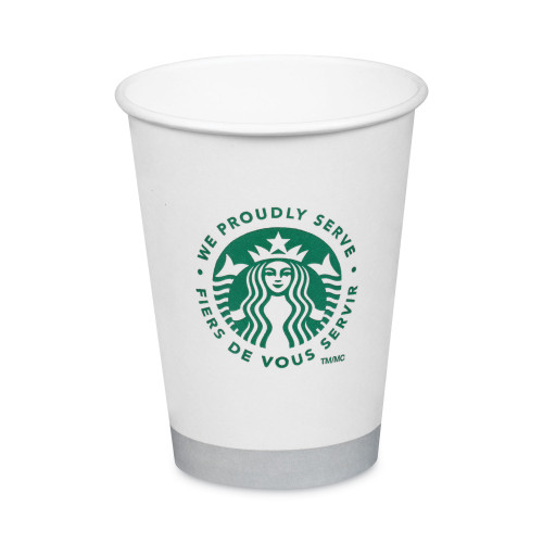 Hot Cups， 12 oz， White with Green Starbucks Logo， 1，000/Carton (11098806)