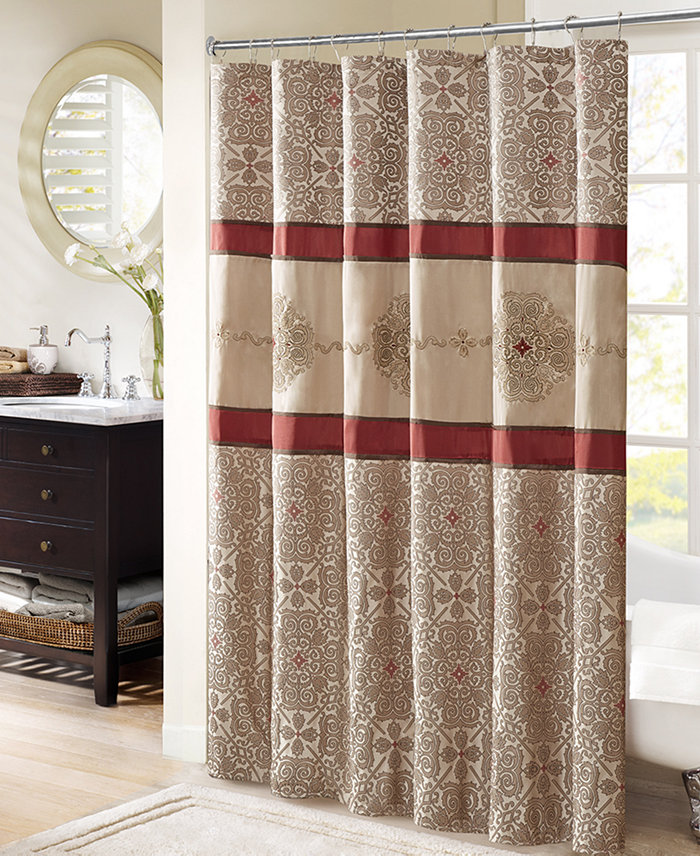 Madison Park Donovan Embroidered Shower Curtain 72 x  72