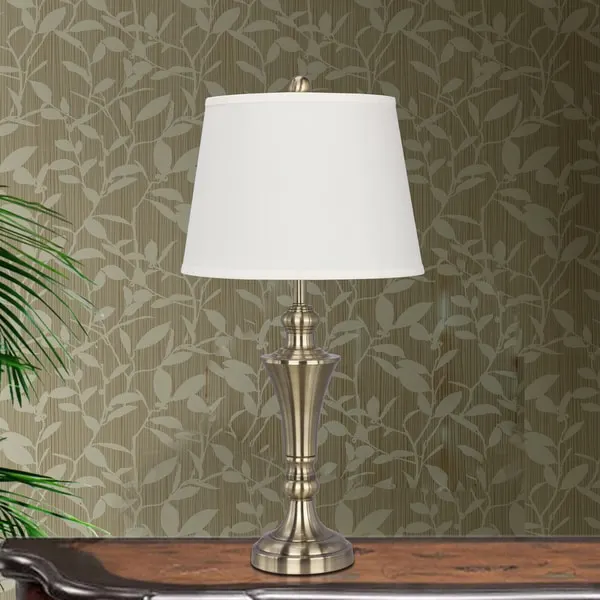 26 inch Metal Table Lamp with Antique Brass Finish