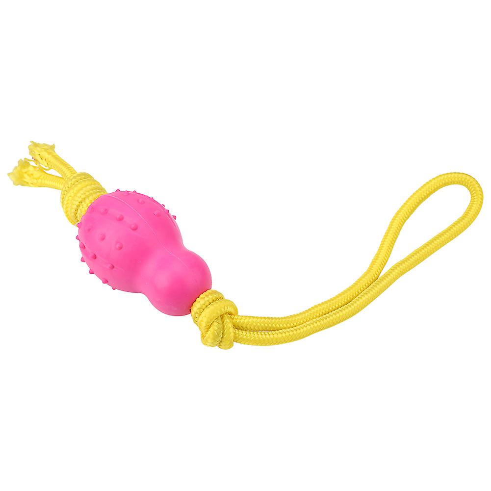 Latex Material Pet Toy Elastic Dog Chew Training Rope Ball Tooth Cleaning Tool(rose Red)