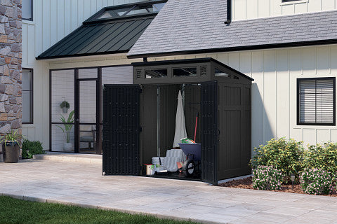 Suncast Modern 6 ft. x 5 ft. Resin Storage Shed, Grey