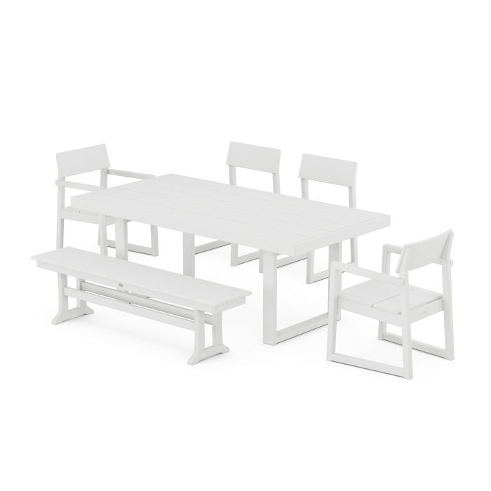 Polywood EDGE 6-Piece Dining Set with Bench PWS873-1