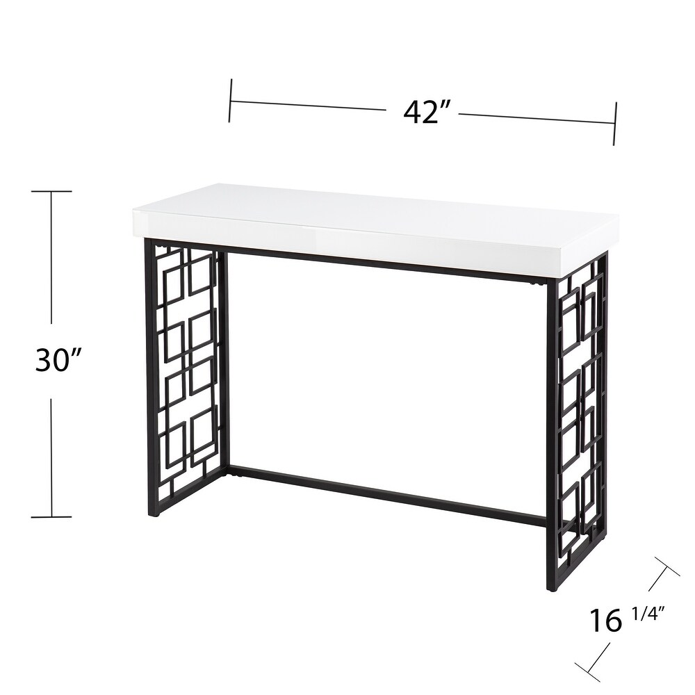 SEI Furniture Meramec Contemporary White Glass Console Table