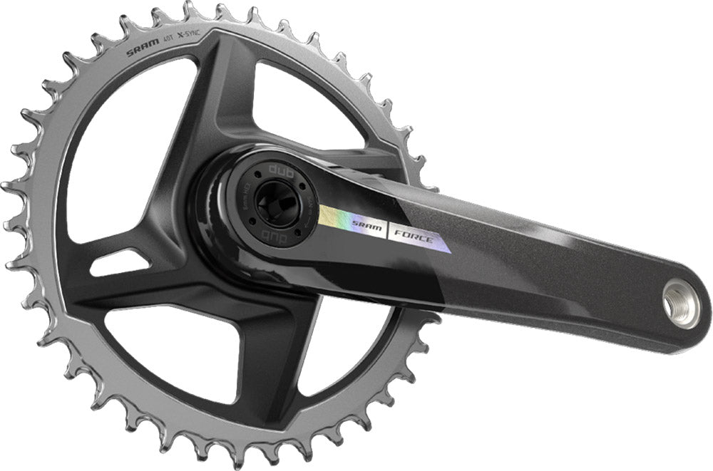 SRAM Force D2 DUB 1x12 Spd Road Crankset - Unicorn Gray-Laser Foil