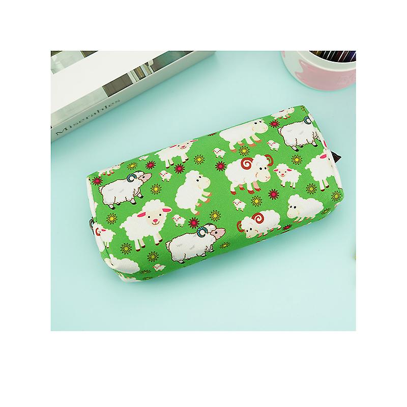 Lparkin Cute Sheep Pencil Case Canvas Pen Bag Pouch Stationary Gadget Case