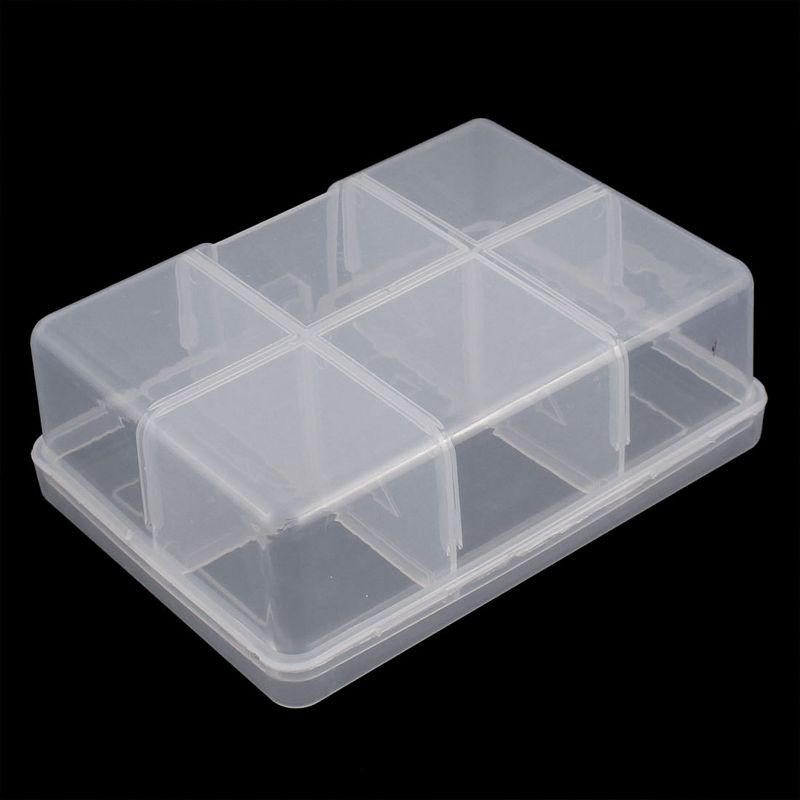 Jewellery Hardware Plastic 6 Slots Storage Case Box Organizer Clear