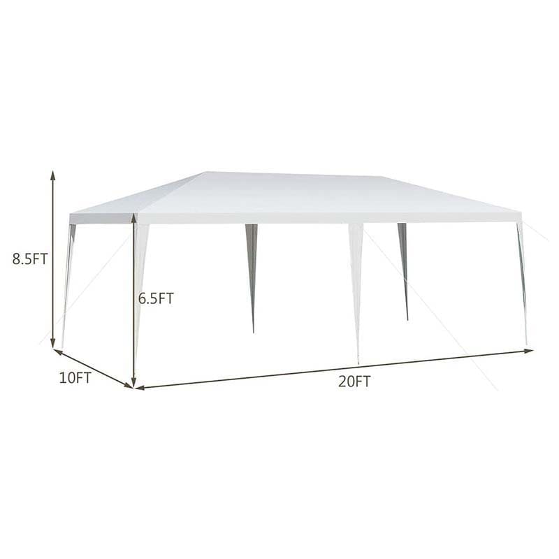 10 x 20 FT Outdoor Gazebo Canopy Tent Party Wedding Event Tent with Tent Peg & Wind Rope