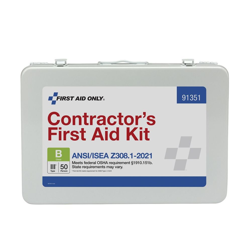 First Aid Only First Aid Kit 50 Person Contractor Metal Portable ;