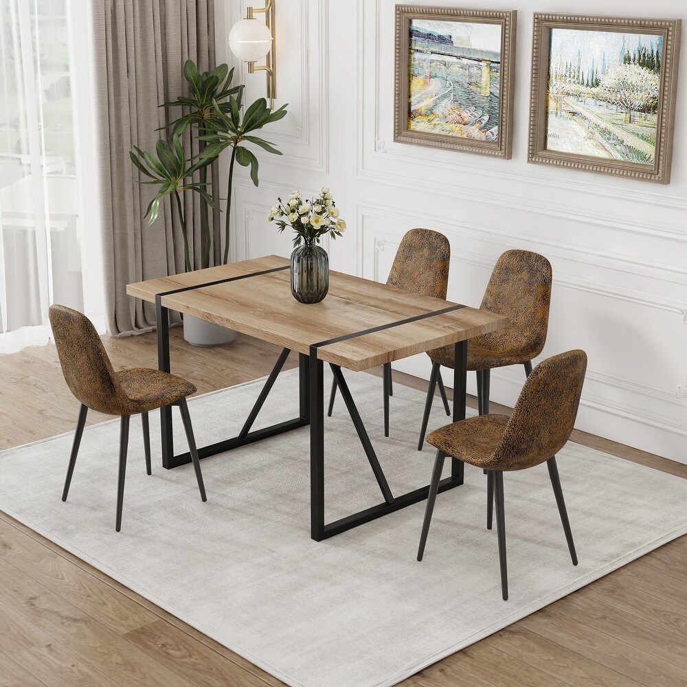 Modern 5 Piece Wooden Dining Set with 31.4\