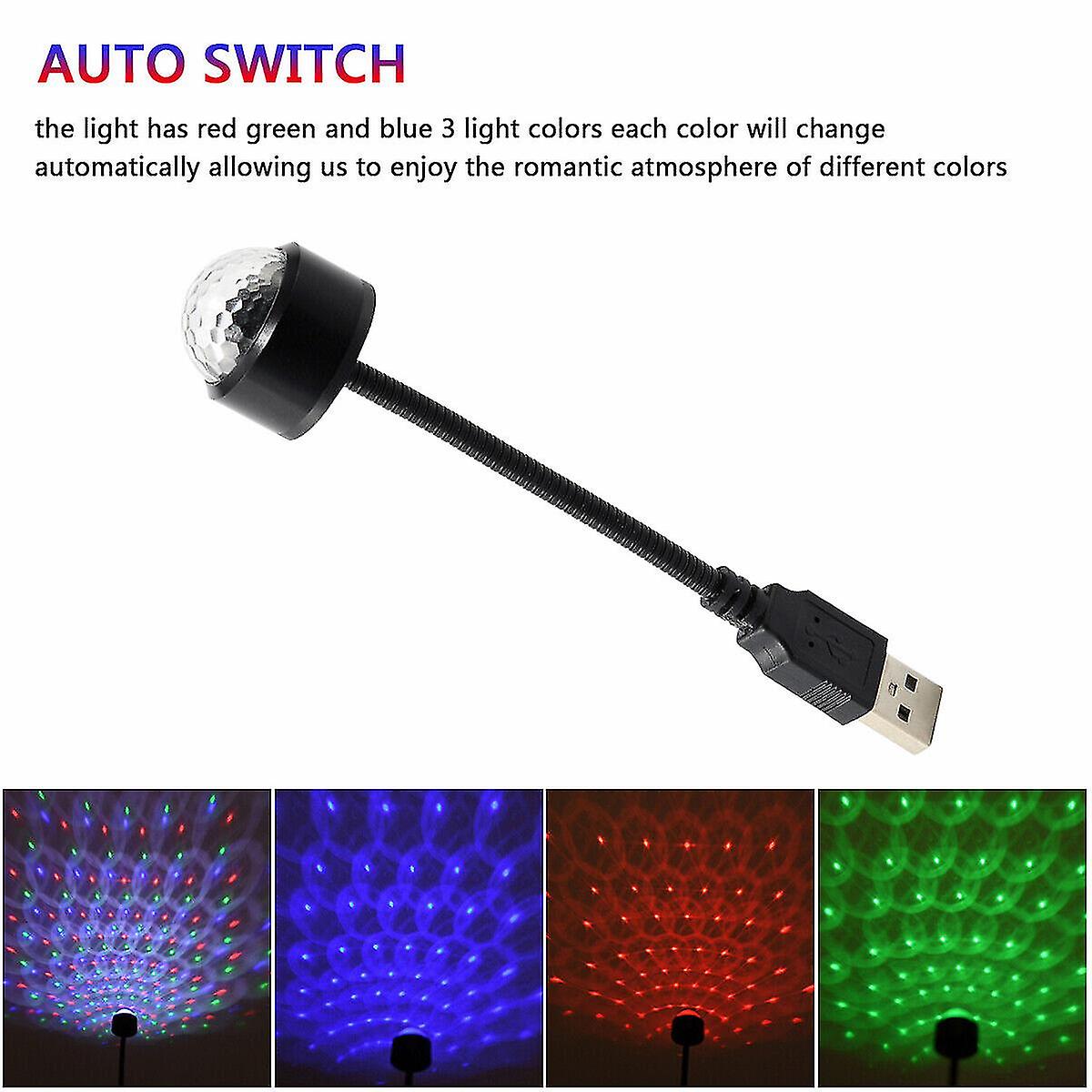 Bluegreenred Starry Sky Projection Lamp Usb Mini Car Roof Star Night Light