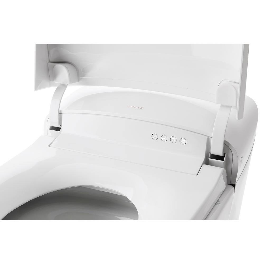 KOHLER Eir Comfort Height Intelligent 1-Piece 0.8 GPF Dual Flush Elongated Toilet in White with built in bidet Seat Included K-77795-0