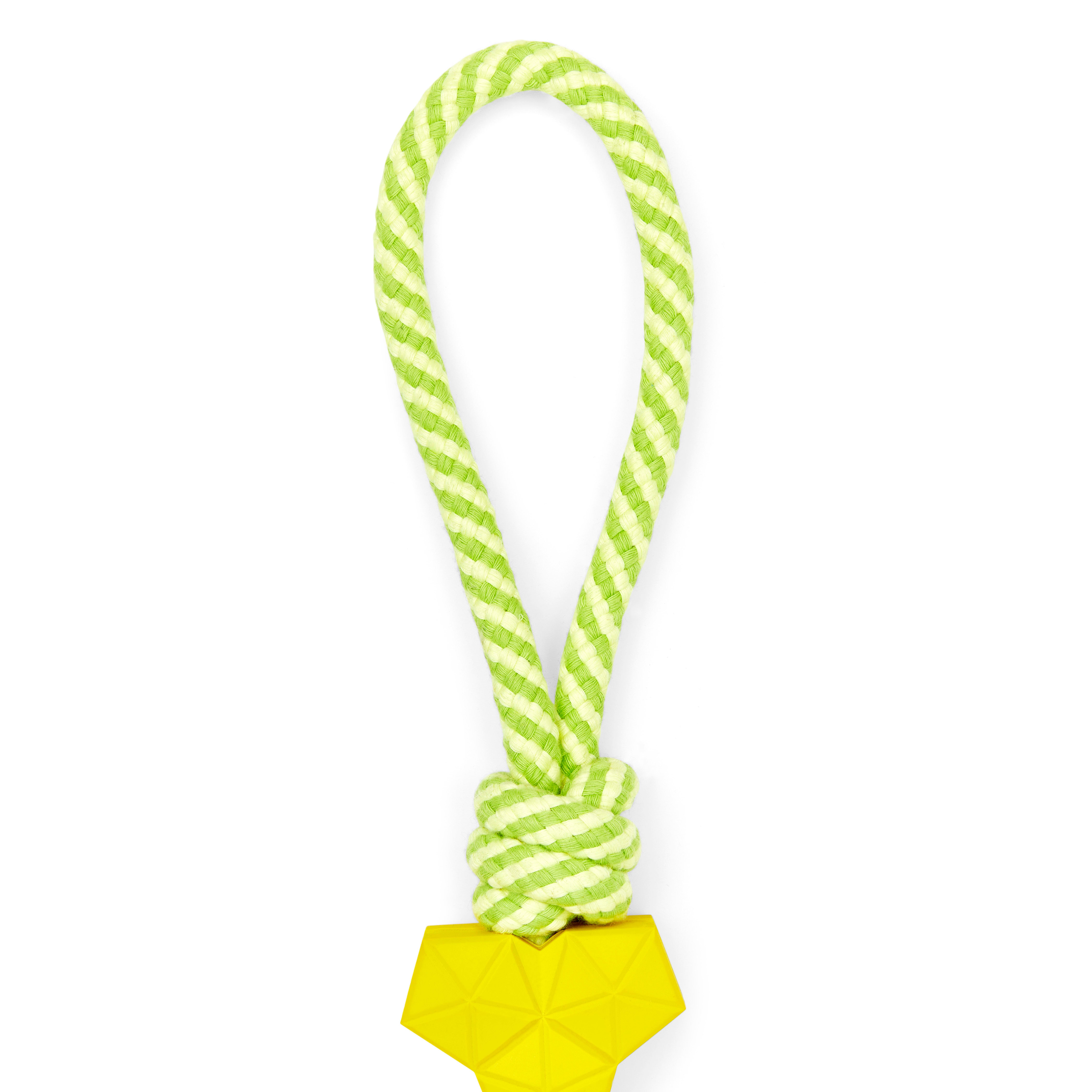 LEAPS  BOUNDS Rubber Bone amp; Rope Dog Toy， Medium