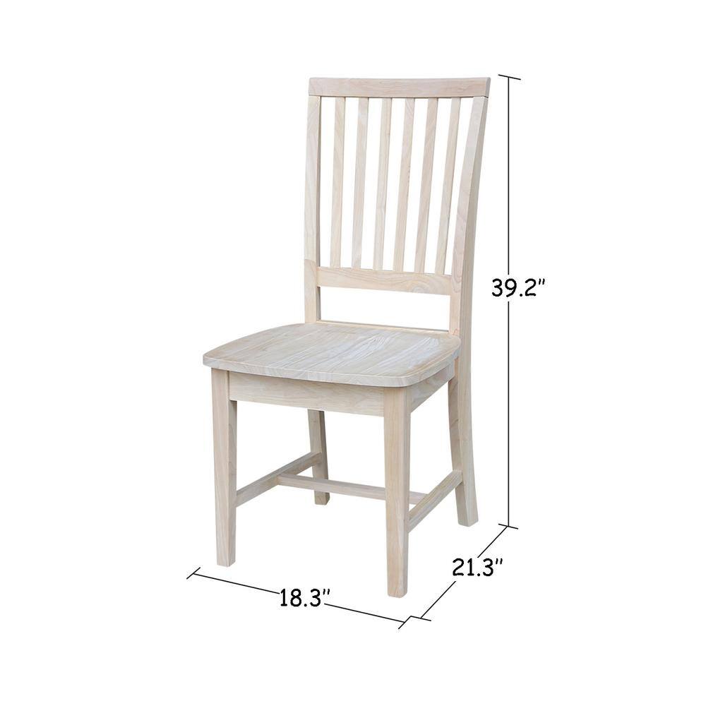 International Concepts Unfinished Wood Mission Dining Chair (Set of 2) 265P