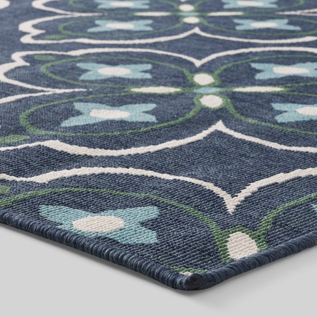 X 10 x27 Camelia Medallion Outdoor Rug Blue green Christopher Knight Home