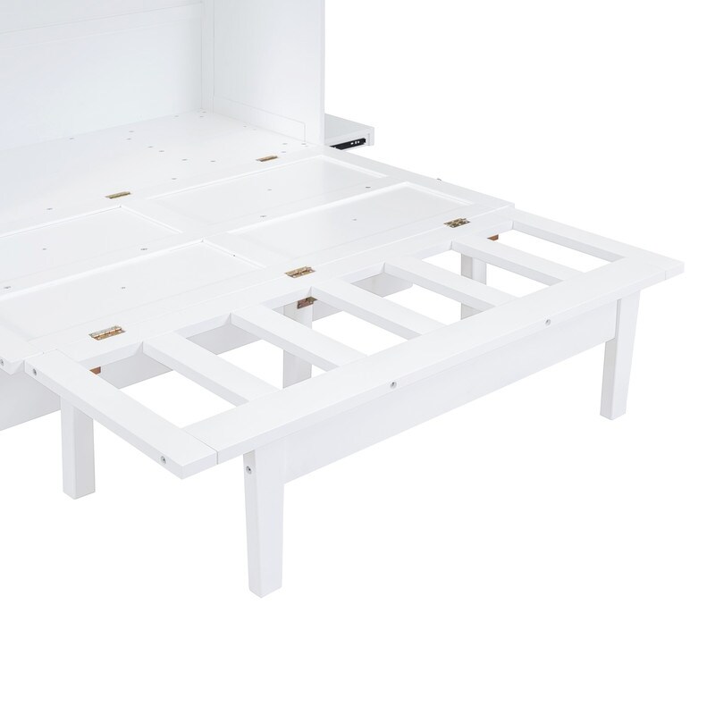 Modern Murphy Cube Full Cabinet Bed with USB Port  White