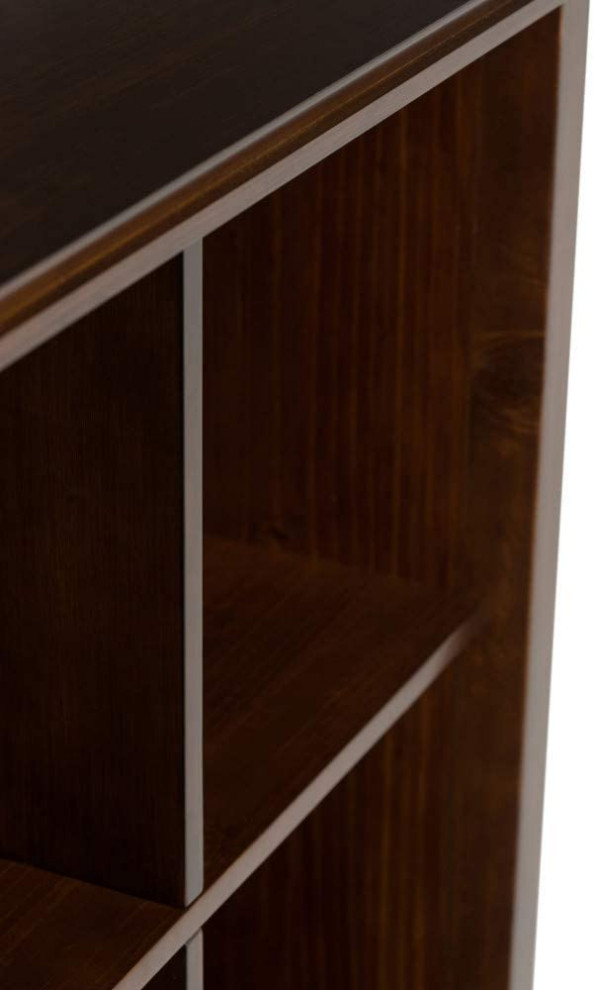 Unique Large Bookcase  8 Open Compartments for Extra Storage  Russet Brown   Transitional   Bookcases   by Decor Love  Houzz