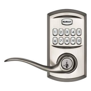 Kwikset 917 SmartCode Satin Nickel Keypad Electronic Single-Cylinder Tustin Door Lever Featuring SmartKey Security 99170-001