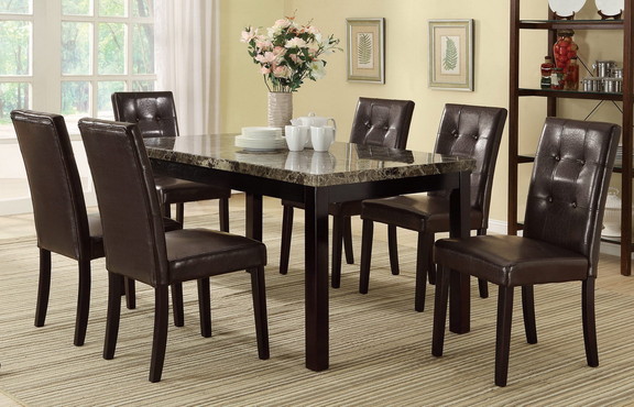 Set of 2pc Chairs Breakfast Dining Dark Brown PU /...