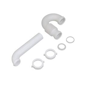 Oatey Form N Fit 1-12 in. White Plastic Sink Drain Flexible P-Trap C3522605