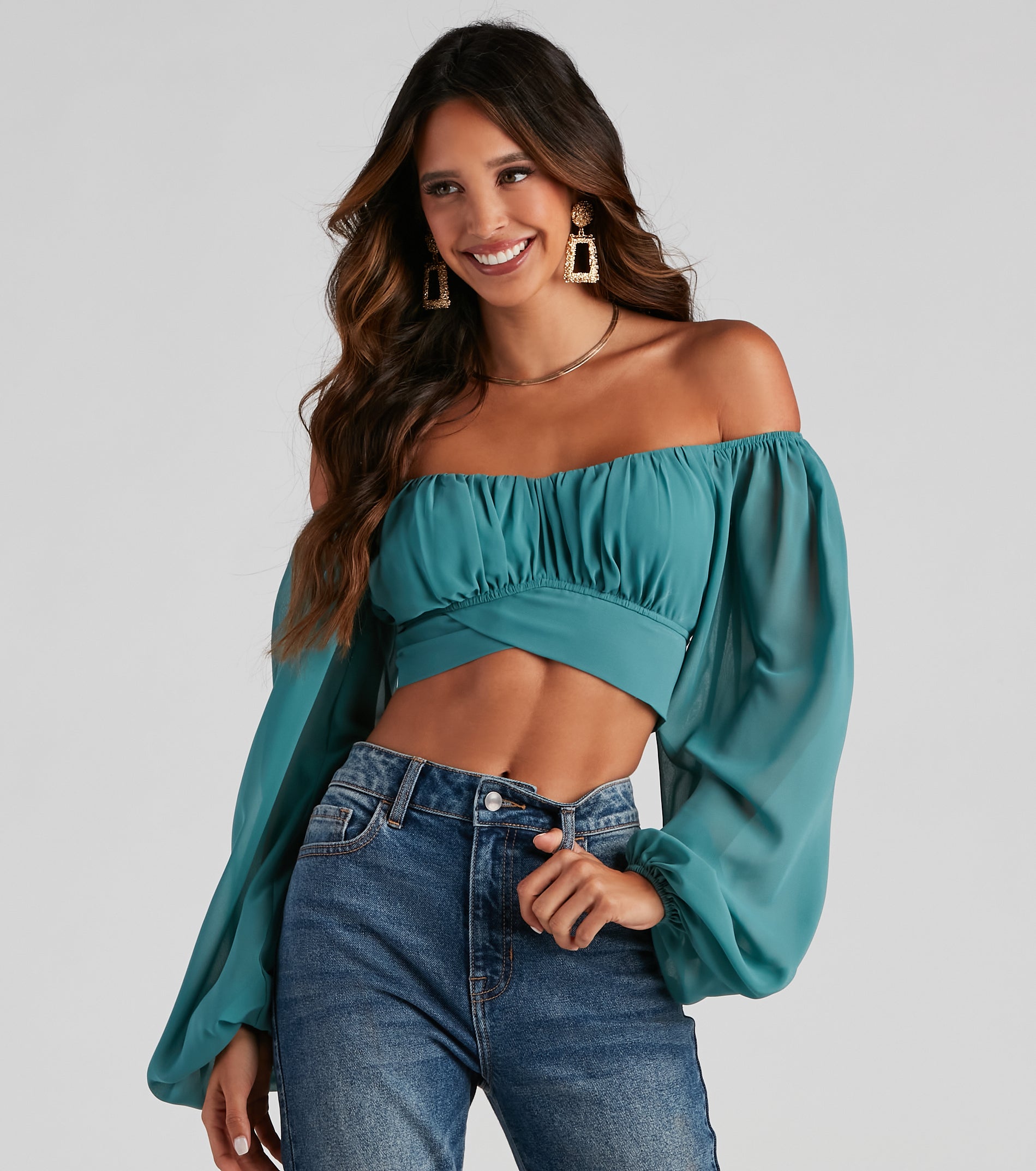 Such A Daydream Chiffon Crop Top