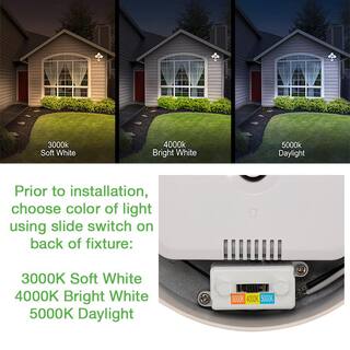 ETi 3-Head White Motion Activated Outdoor Integrated LED Flood Light Security Light 1800 to 3600 Lumen Boost (4-Pack) 514032120-4PK