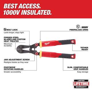 MW 18 in. Fiberglass Handle with PIVOTMOVE Rotating Handles Bolt Cutter and 38 in. Maximum Cut Capacity 48-22-4218