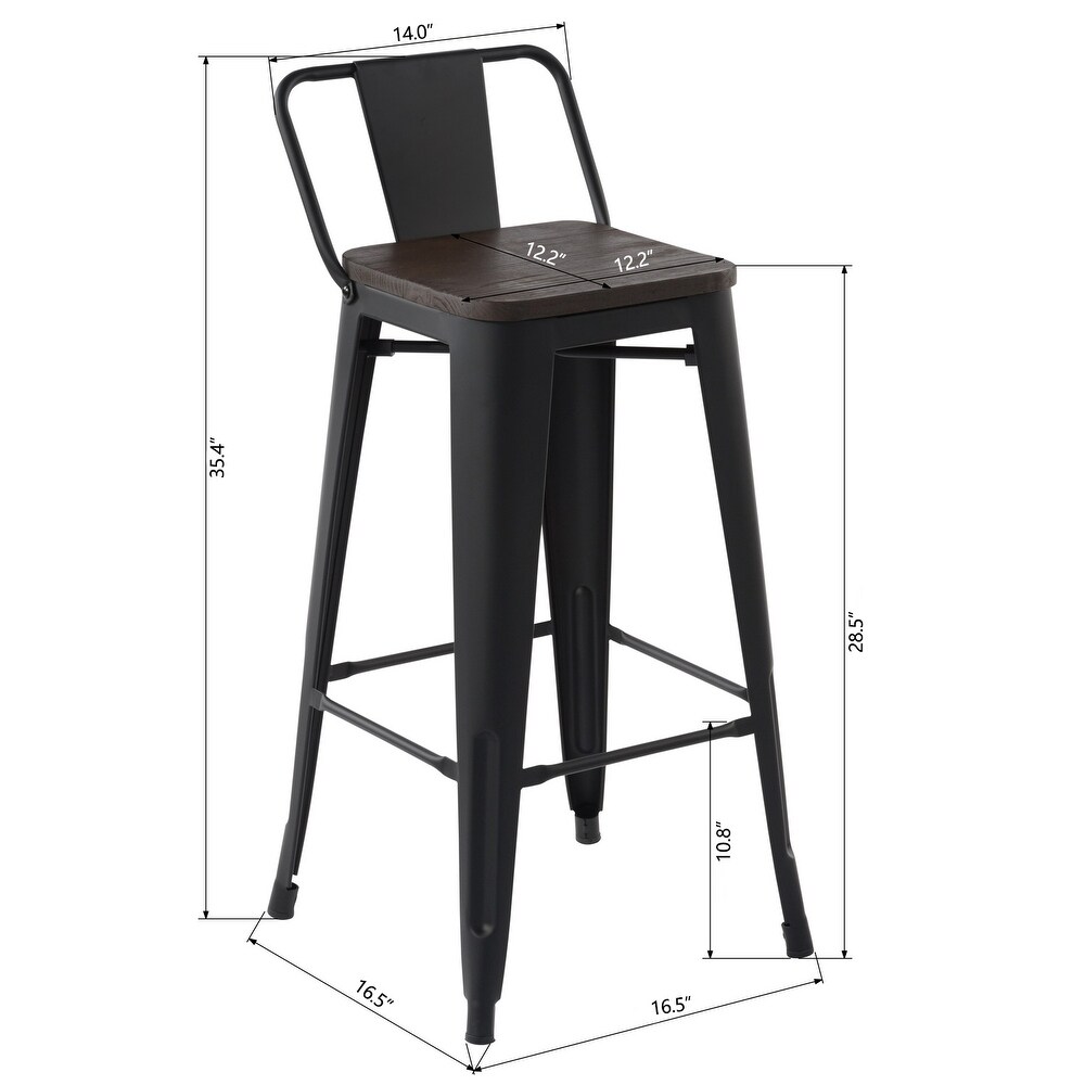 Homy Casa Stackable Metal Bar Stool Set of 2 or 4