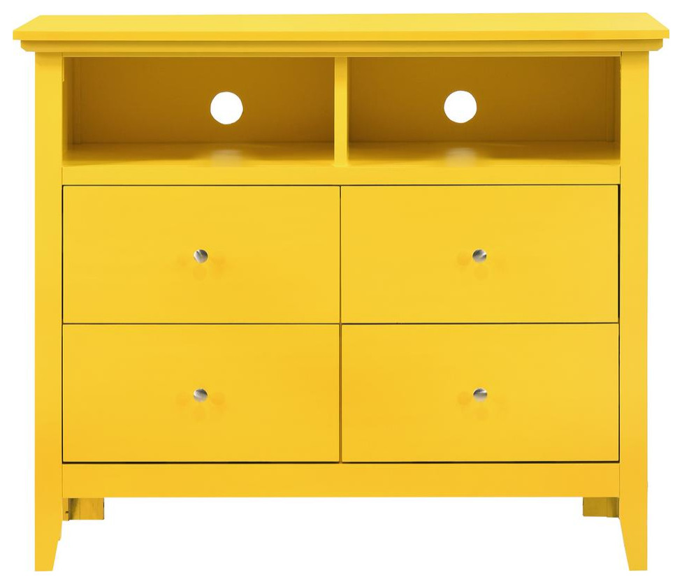 Hammond Yellow 4 Drawer Chest of Drawers (42 in L. X 18 in W. X 36 in H.)   Contemporary   Entertainment Centers And Tv Stands   by GwG Outlet  Houzz